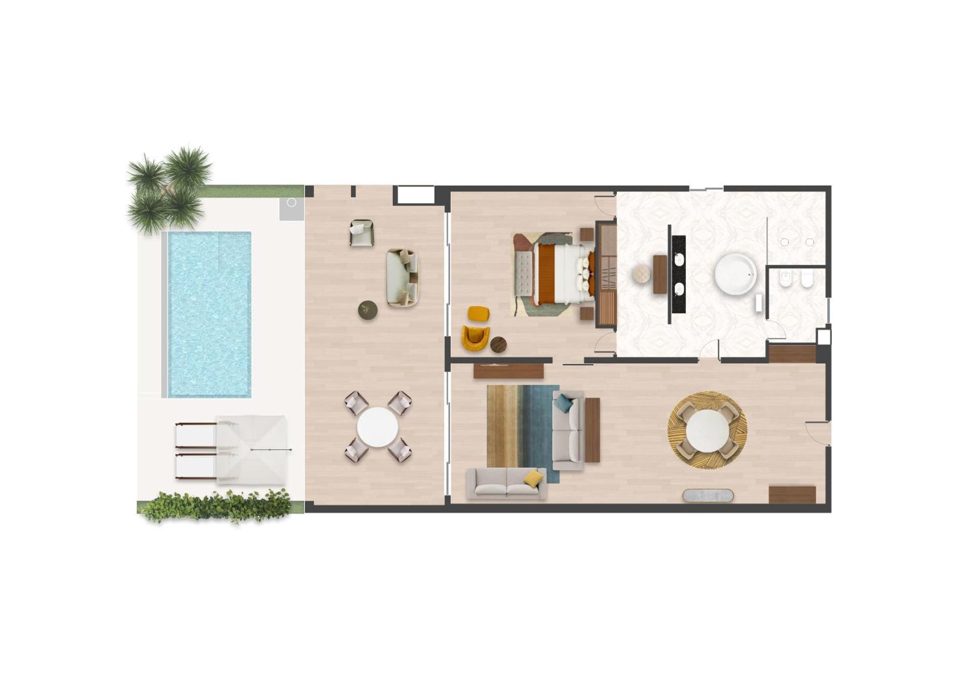 מלון מאטמווה The Mora Zanzibar מראה חיצוני תמונה A floor plan of a villa